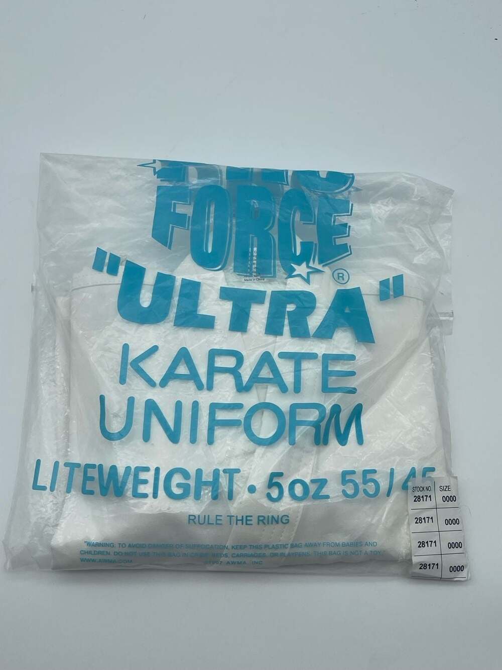 ProForce Ultra Lightweight 5oz Karate Uniform White Size 0000 Stock 28171